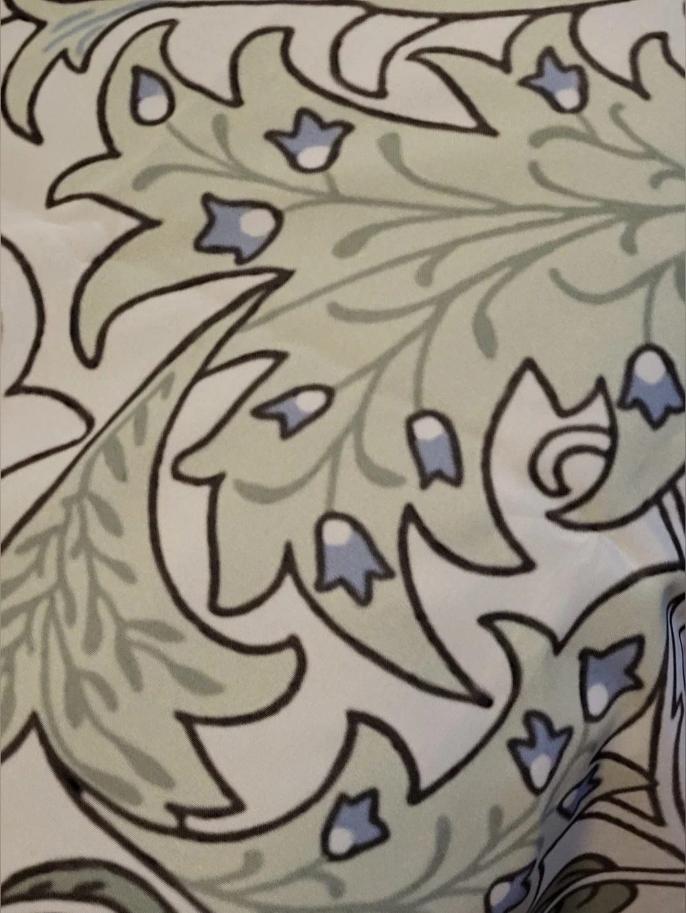 Croscill Floral Sage Green Pink Shower Curtain With White Metal Hooks NWOT